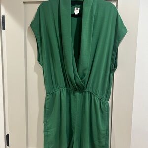 Green Draped Jumpsuit